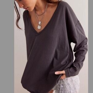 Free People We The Free Nina V-Neck Long-Sleeve Tee